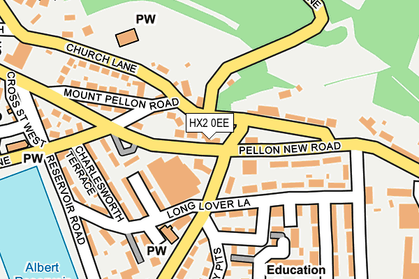 HX2 0EE map - OS OpenMap – Local (Ordnance Survey)
