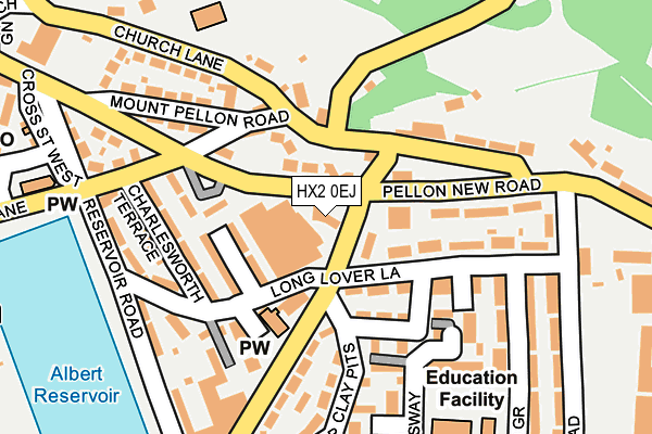 HX2 0EJ map - OS OpenMap – Local (Ordnance Survey)