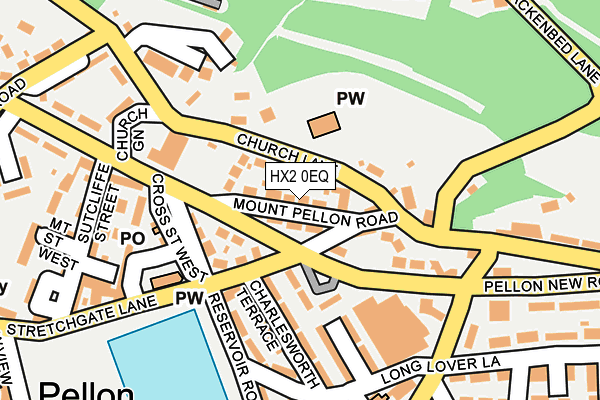 HX2 0EQ map - OS OpenMap – Local (Ordnance Survey)