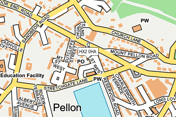 HX2 0HA map - OS OpenMap – Local (Ordnance Survey)