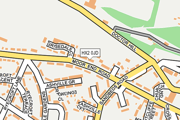 HX2 0JD map - OS OpenMap – Local (Ordnance Survey)