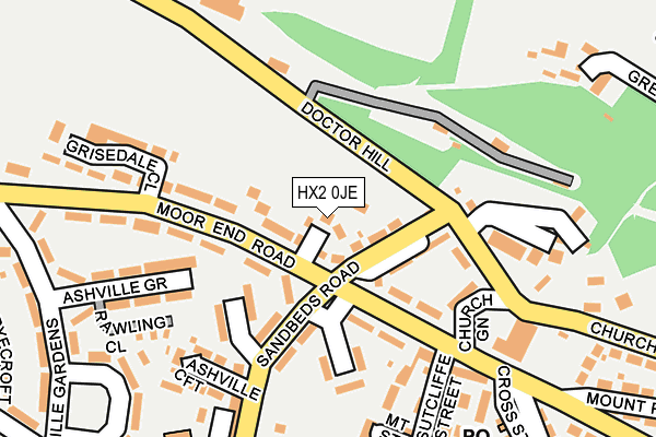 HX2 0JE map - OS OpenMap – Local (Ordnance Survey)