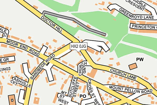 HX2 0JG map - OS OpenMap – Local (Ordnance Survey)