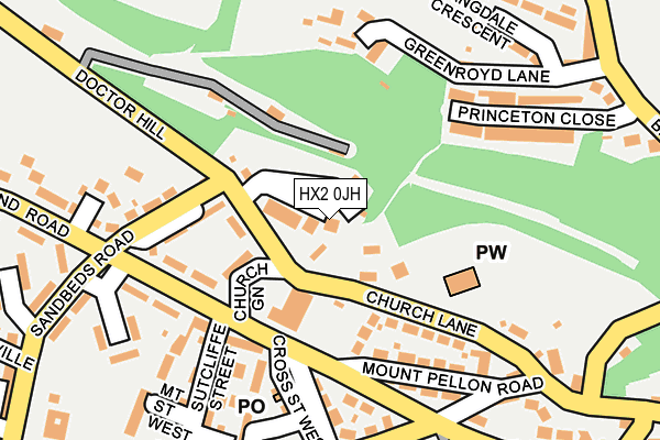 HX2 0JH map - OS OpenMap – Local (Ordnance Survey)