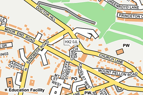 HX2 0JL map - OS OpenMap – Local (Ordnance Survey)