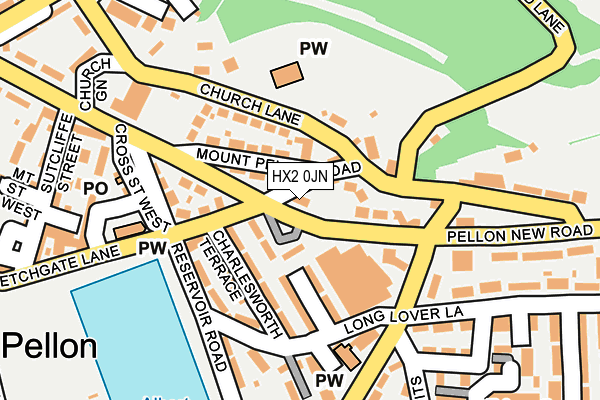 HX2 0JN map - OS OpenMap – Local (Ordnance Survey)