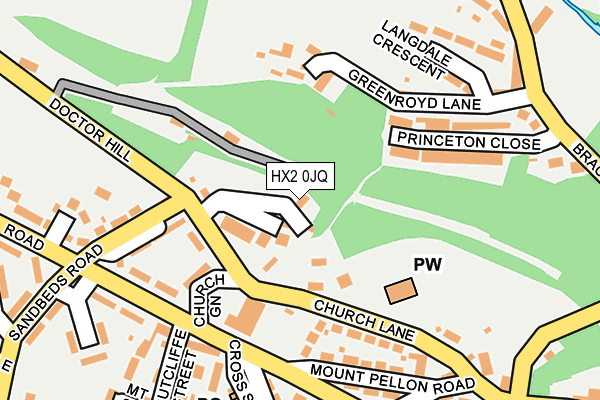 HX2 0JQ map - OS OpenMap – Local (Ordnance Survey)