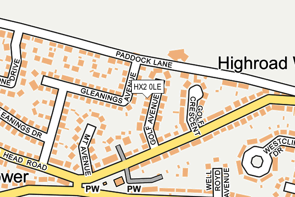 HX2 0LE map - OS OpenMap – Local (Ordnance Survey)
