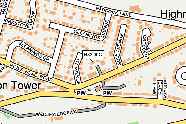 HX2 0LG map - OS OpenMap – Local (Ordnance Survey)