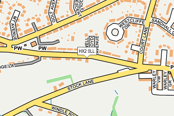 HX2 0LL map - OS OpenMap – Local (Ordnance Survey)