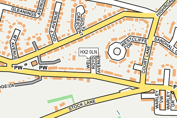 HX2 0LN map - OS OpenMap – Local (Ordnance Survey)