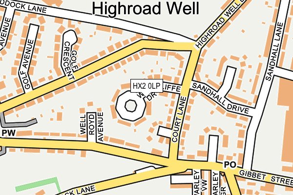 HX2 0LP map - OS OpenMap – Local (Ordnance Survey)