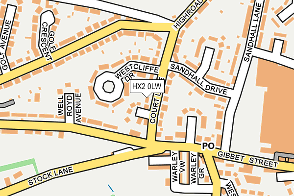 HX2 0LW map - OS OpenMap – Local (Ordnance Survey)