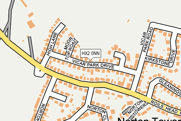 HX2 0NN map - OS OpenMap – Local (Ordnance Survey)