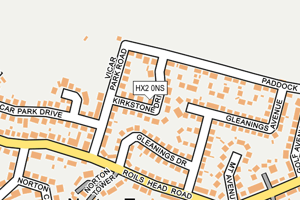 HX2 0NS map - OS OpenMap – Local (Ordnance Survey)