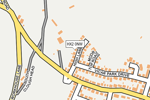 HX2 0NW map - OS OpenMap – Local (Ordnance Survey)