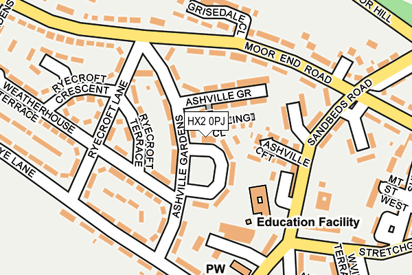 HX2 0PJ map - OS OpenMap – Local (Ordnance Survey)