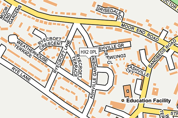 HX2 0PL map - OS OpenMap – Local (Ordnance Survey)