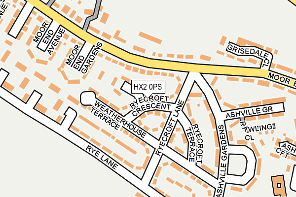 HX2 0PS map - OS OpenMap – Local (Ordnance Survey)