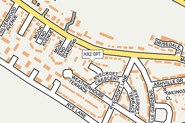 HX2 0PT map - OS OpenMap – Local (Ordnance Survey)