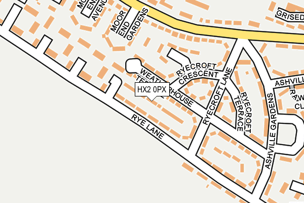 HX2 0PX map - OS OpenMap – Local (Ordnance Survey)