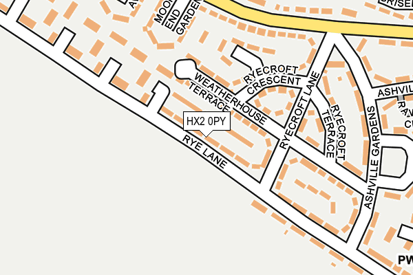 HX2 0PY map - OS OpenMap – Local (Ordnance Survey)