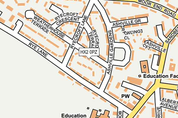HX2 0PZ map - OS OpenMap – Local (Ordnance Survey)