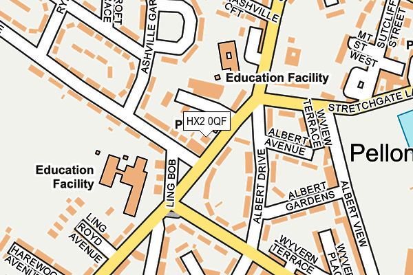 HX2 0QF map - OS OpenMap – Local (Ordnance Survey)