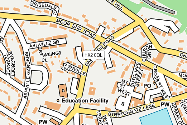 HX2 0QL map - OS OpenMap – Local (Ordnance Survey)