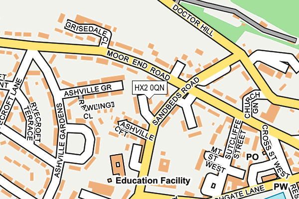 HX2 0QN map - OS OpenMap – Local (Ordnance Survey)