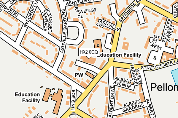 HX2 0QQ map - OS OpenMap – Local (Ordnance Survey)