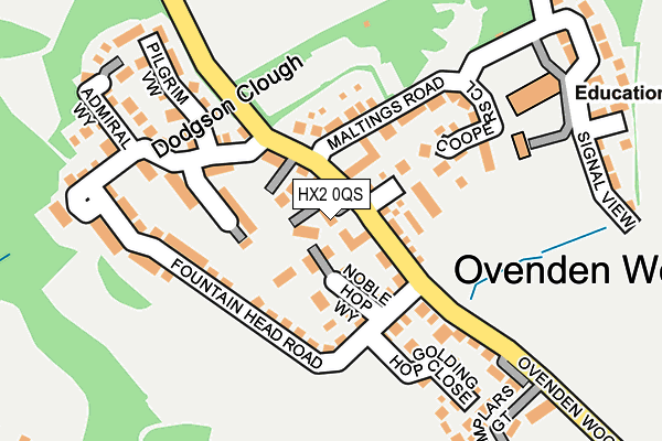 HX2 0QS map - OS OpenMap – Local (Ordnance Survey)