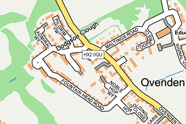 HX2 0QU map - OS OpenMap – Local (Ordnance Survey)