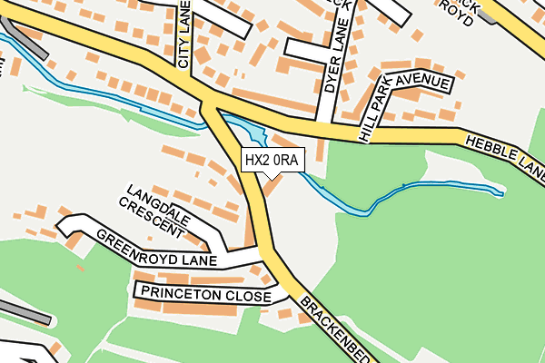 HX2 0RA map - OS OpenMap – Local (Ordnance Survey)