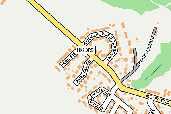 HX2 0RD map - OS OpenMap – Local (Ordnance Survey)