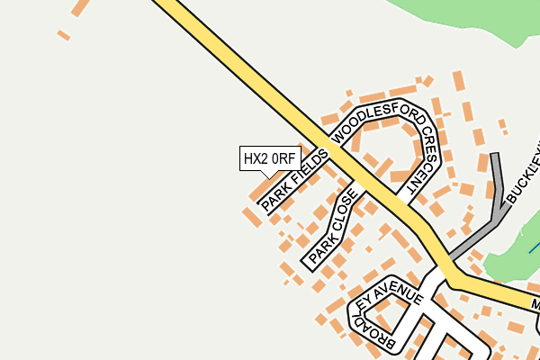 HX2 0RF map - OS OpenMap – Local (Ordnance Survey)