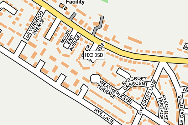 HX2 0SD map - OS OpenMap – Local (Ordnance Survey)