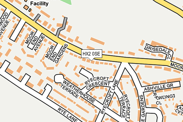 HX2 0SE map - OS OpenMap – Local (Ordnance Survey)