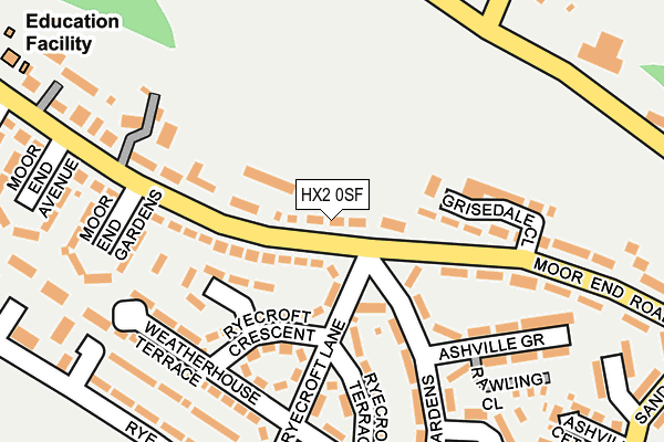 HX2 0SF map - OS OpenMap – Local (Ordnance Survey)