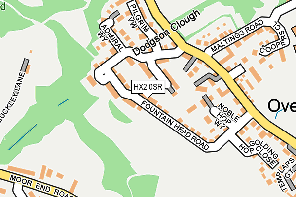 HX2 0SR map - OS OpenMap – Local (Ordnance Survey)