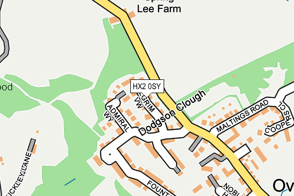 HX2 0SY map - OS OpenMap – Local (Ordnance Survey)