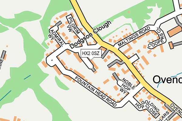 HX2 0SZ map - OS OpenMap – Local (Ordnance Survey)