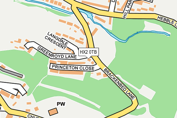 HX2 0TB map - OS OpenMap – Local (Ordnance Survey)