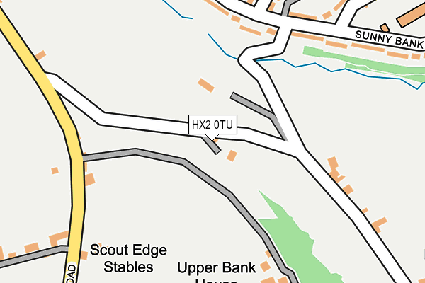HX2 0TU map - OS OpenMap – Local (Ordnance Survey)