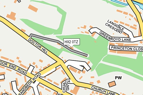 HX2 0TZ map - OS OpenMap – Local (Ordnance Survey)