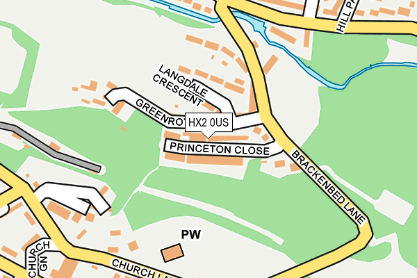 HX2 0US map - OS OpenMap – Local (Ordnance Survey)