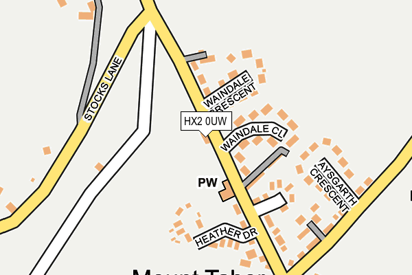 HX2 0UW map - OS OpenMap – Local (Ordnance Survey)