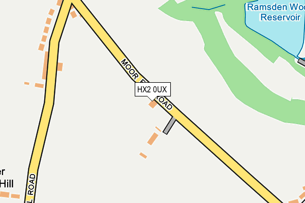 HX2 0UX map - OS OpenMap – Local (Ordnance Survey)