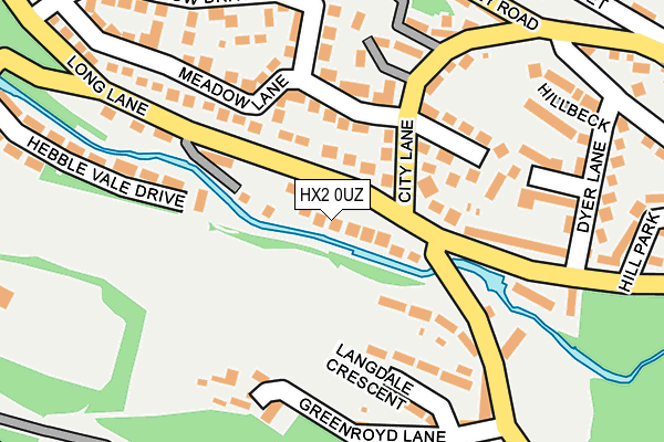 HX2 0UZ map - OS OpenMap – Local (Ordnance Survey)