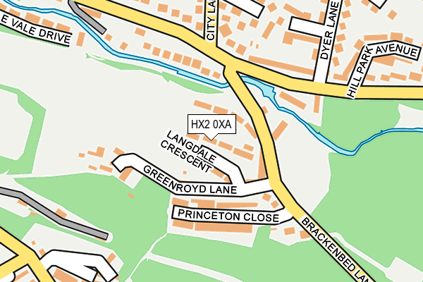 HX2 0XA map - OS OpenMap – Local (Ordnance Survey)